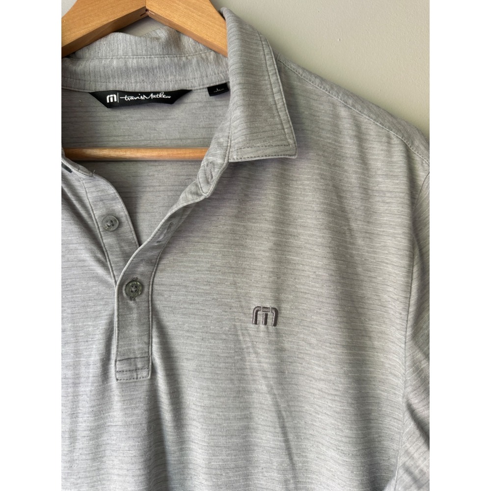 TravisMathew Mens Large Gray Heathered Short Sleeve Golf Polo Shirt L outdoors - Picture 3 of 7